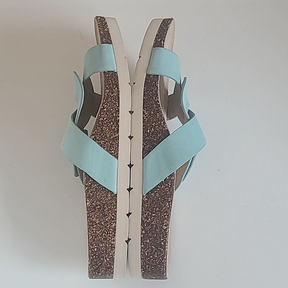 ABEO LizzyĀ Lanai Leather Slide Color Aqua Light Turquoise Size 9 - Picture 8 of 16